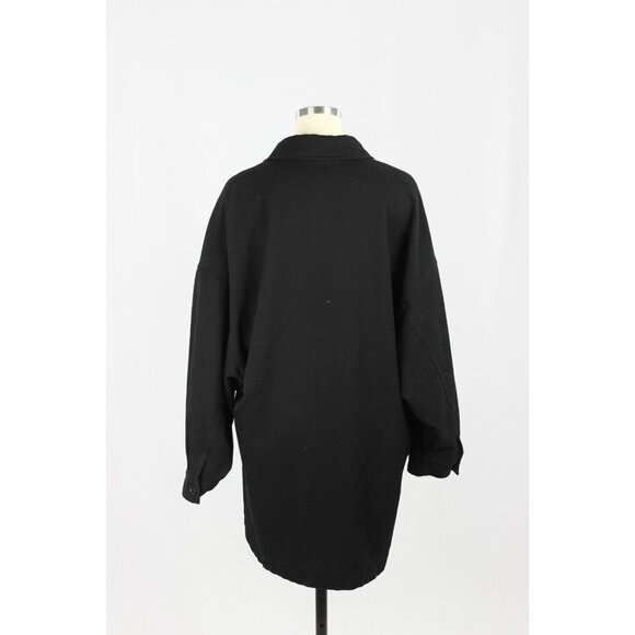 NWOT ZARA Black Serge Twill Oversized Batwing Sleeve Button Down Shirt, Size S - Picture 3 of 10